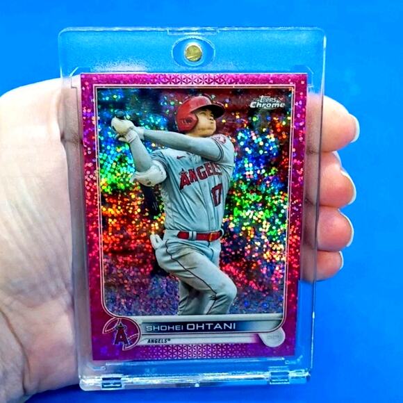 Shohei Ohtani #1 Topps Chrome Pink Speckled Foil 2022 #ed 135/350 - Picture 3 of 10